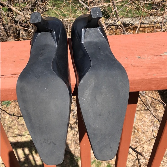 NATURALIZER HAYDEN BLACK LEATHER SUEDE HEELS, 10M - Picture 3 of 5